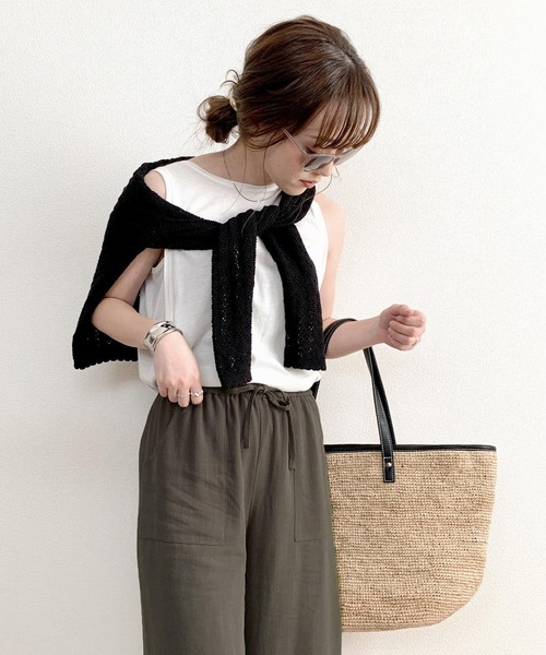 KOBE LETTUCE（コウベレタス）の「リネンイージーパンツ（その他パンツ・レディース・ベージュ系その他/チャコール/ブラウン/グリーン・FREE）」の21枚目の写真