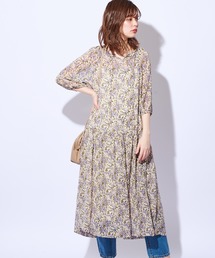natural couture | 【WEB限定カラー有り】大人ティアードほんのりシアーワンピース(ワンピース)