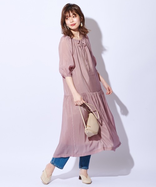 natural couture(ナチュラルクチュール)の「【WEB限定カラー有り】大人ティアードほんのりシアーワンピース(ワンピース・レディース・オフホワイト/ピンク/ミント/モカ/その他1・FREE)」の21枚目の写真