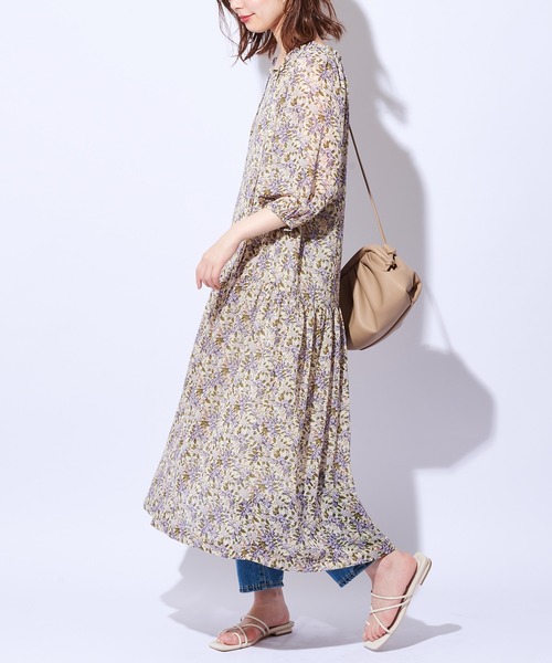 natural couture(ナチュラルクチュール)の「【WEB限定カラー有り】大人ティアードほんのりシアーワンピース(ワンピース・レディース・オフホワイト/ピンク/ミント/モカ/その他1・FREE)」の15枚目の写真