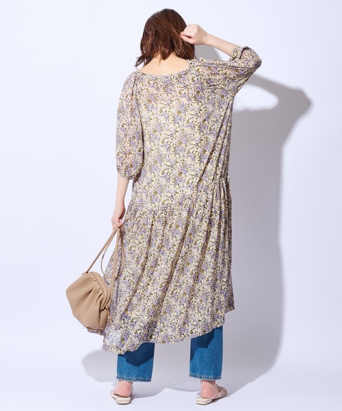 natural couture(ナチュラルクチュール)の「【WEB限定カラー有り】大人ティアードほんのりシアーワンピース(ワンピース・レディース・オフホワイト/ピンク/ミント/モカ/その他1・FREE)」の12枚目の写真
