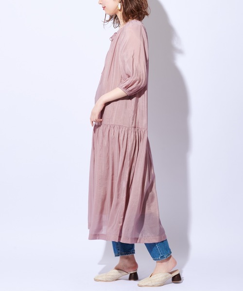 natural couture(ナチュラルクチュール)の「【WEB限定カラー有り】大人ティアードほんのりシアーワンピース(ワンピース・レディース・オフホワイト/ピンク/ミント/モカ/その他1・FREE)」の22枚目の写真