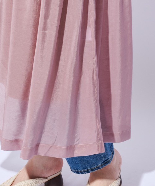 natural couture(ナチュラルクチュール)の「【WEB限定カラー有り】大人ティアードほんのりシアーワンピース(ワンピース・レディース・オフホワイト/ピンク/ミント/モカ/その他1・FREE)」の19枚目の写真