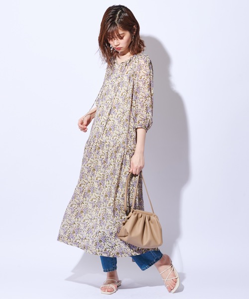 natural couture(ナチュラルクチュール)の「【WEB限定カラー有り】大人ティアードほんのりシアーワンピース(ワンピース・レディース・オフホワイト/ピンク/ミント/モカ/その他1・FREE)」の18枚目の写真