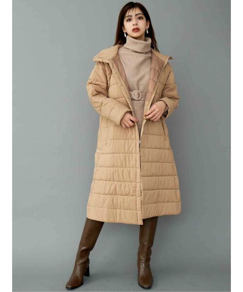 GYDA（ジェイダ）の「ライトエコダウンレイヤードロングコート（ダウンジャケット/コート・レディース・カーキ/ベージュ・FREE）」の13枚目の写真