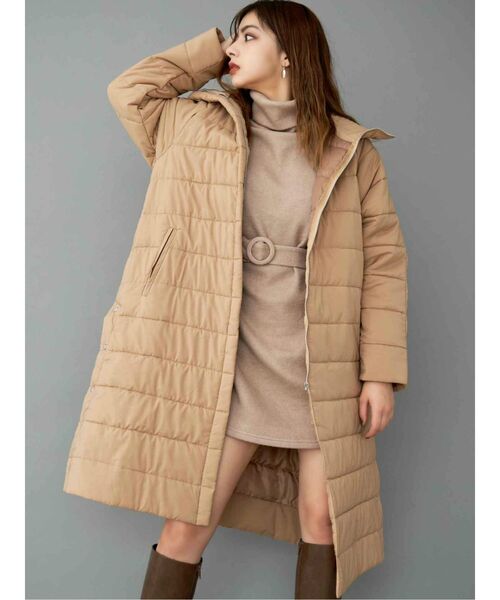 GYDA（ジェイダ）の「ライトエコダウンレイヤードロングコート（ダウンジャケット/コート・レディース・カーキ/ベージュ・FREE）」の10枚目の写真