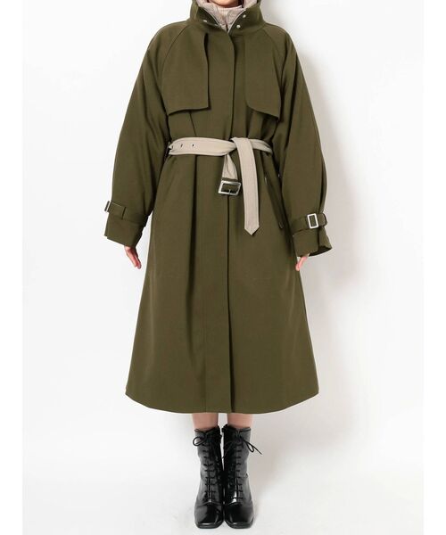 GYDA（ジェイダ）の「ライトエコダウンレイヤードロングコート（ダウンジャケット/コート・レディース・カーキ/ベージュ・FREE）」の19枚目の写真