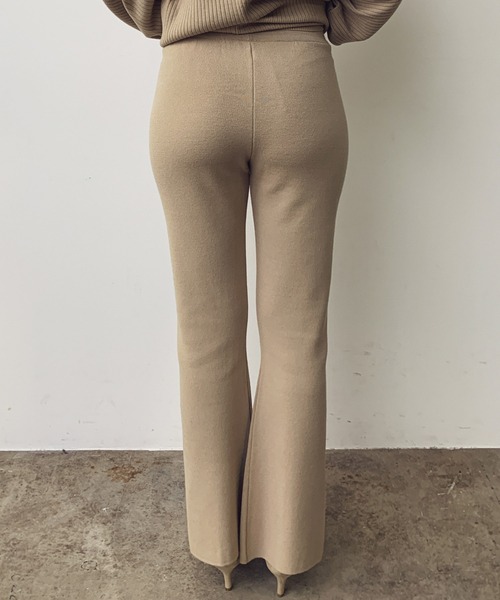 VIS（ビス）の「【セットアップ対応】スリット入りニットパンツ（その他パンツ・レディース・ブラック/ブラウン/ベージュ/ダークグリーン・M/S）」の8枚目の写真