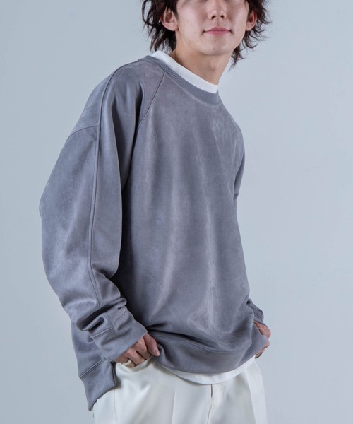 WEGO(ウィゴー)の「WEGO/フェイクスエードプルオーバー(スウェット・メンズ・ブラック/ベージュ/パープル系その他/キャメル/ブラウン系その他/サックスブルー・MEDIUM/LARGE)」の4枚目の写真