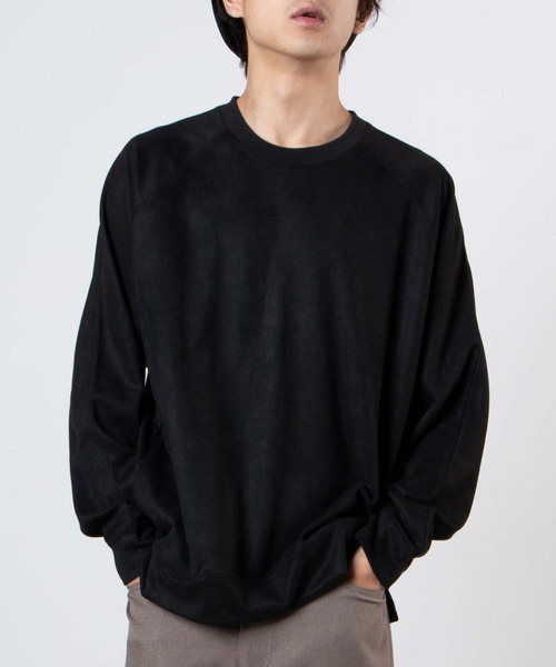 WEGO(ウィゴー)の「WEGO/フェイクスエードプルオーバー(スウェット・メンズ・ブラック/ベージュ/パープル系その他/キャメル/ブラウン系その他/サックスブルー・MEDIUM/LARGE)」の2枚目の写真