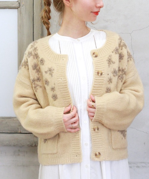 Crisp（クリスプ）の「ブルームニットカーディガン（カーディガン
