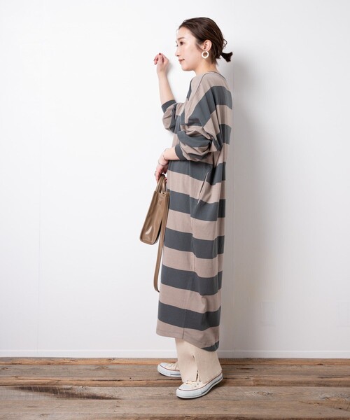 Web限定 ワイドボーダーtシャツワンピース ワンピース Freak S Store フリークスストア のファッション通販 Zozotown