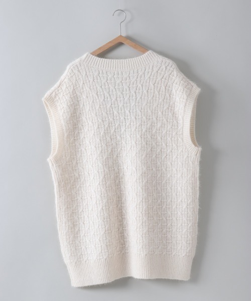 cepo（セポ）の「Ｖネックロングニットベスト（ベスト・レディース・ベージュ/グレー/オフホワイト・M）」の12枚目の写真