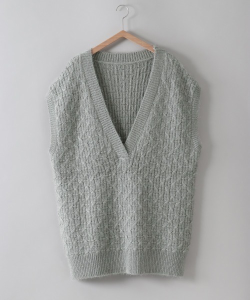 cepo（セポ）の「Ｖネックロングニットベスト（ベスト・レディース・ベージュ/グレー/オフホワイト・M）」の21枚目の写真