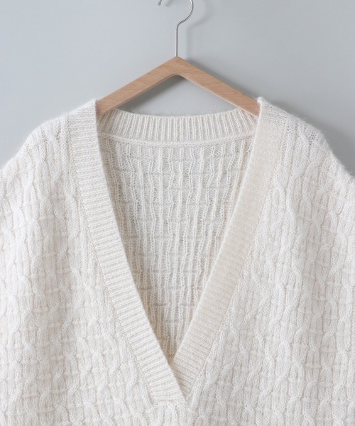 cepo（セポ）の「Ｖネックロングニットベスト（ベスト・レディース・ベージュ/グレー/オフホワイト・M）」の17枚目の写真