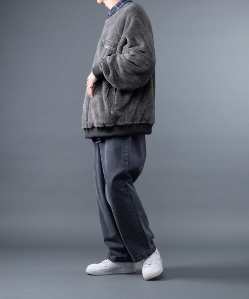 kutir（クティール）の「ルーズボアプルオーバースウェット（スウェット・メンズ・ライトグレー/チャコールグレー/ブラウン・MEDIUM/LARGE）」の10枚目の写真