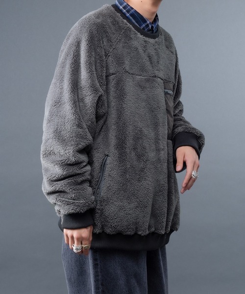 kutir（クティール）の「ルーズボアプルオーバースウェット（スウェット・メンズ・ライトグレー/チャコールグレー/ブラウン・MEDIUM/LARGE）」の13枚目の写真
