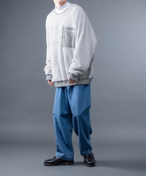 kutir（クティール）の「ルーズボアプルオーバースウェット（スウェット・メンズ・ライトグレー/チャコールグレー/ブラウン・MEDIUM/LARGE）」の21枚目の写真