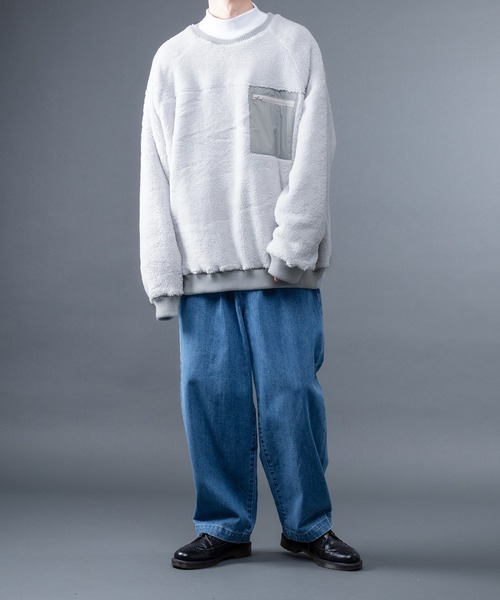 kutir（クティール）の「ルーズボアプルオーバースウェット（スウェット・メンズ・ライトグレー/チャコールグレー/ブラウン・MEDIUM/LARGE）」の18枚目の写真