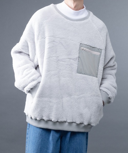 kutir（クティール）の「ルーズボアプルオーバースウェット（スウェット・メンズ・ライトグレー/チャコールグレー/ブラウン・MEDIUM/LARGE）」の22枚目の写真