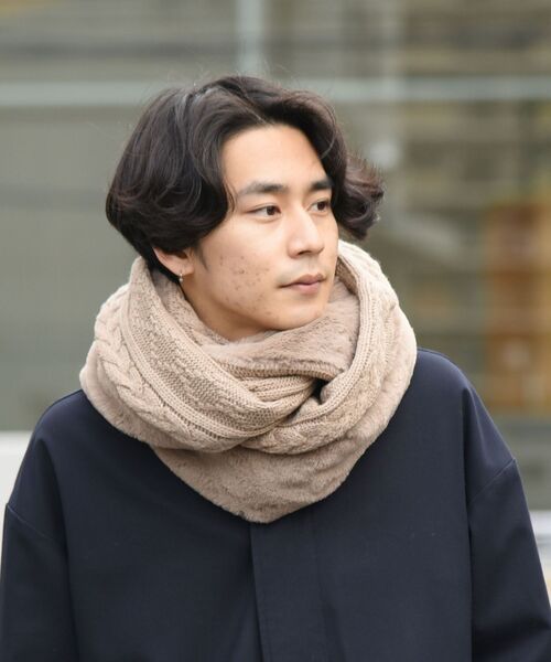 SHIPS（シップス）の「SHIPS: ケーブル ボア スヌード（ネックウォーマー/スヌード・メンズ・ベージュ/ブラック/ネイビー・ONE SIZE）」の6枚目の写真