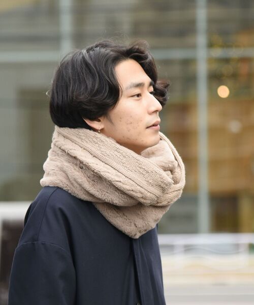 SHIPS（シップス）の「SHIPS: ケーブル ボア スヌード（ネックウォーマー/スヌード・メンズ・ベージュ/ブラック/ネイビー・ONE SIZE）」の7枚目の写真