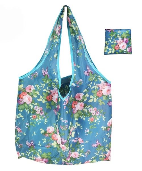 セール】同柄2枚セット 大容量プリント折りたたみコンパクトエコバッグ