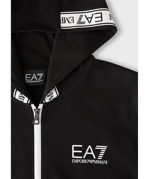 EMPORIO ARMANI EA7 ロゴ バイカラー ジップ スウェットパーカー セール】【エンポリオ アルマーニ EA7】EA7ロゴテープ バイ