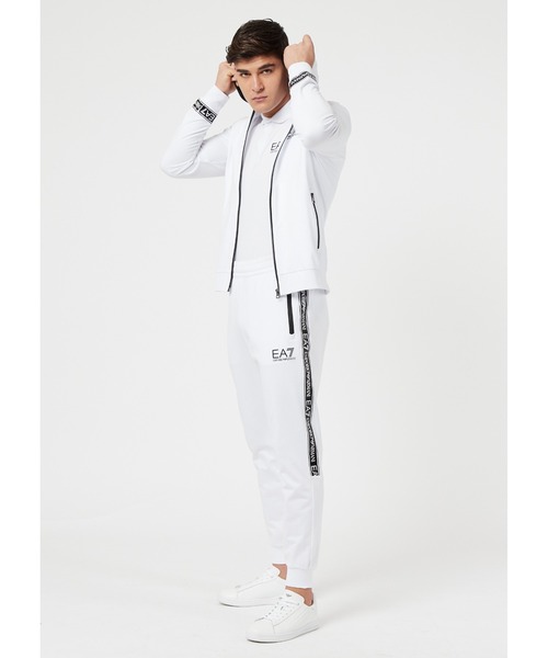 EMPORIO ARMANI EA7 ロゴ バイカラー ジップ スウェットパーカー セール】【エンポリオ アルマーニ EA7】EA7ロゴテープ バイ