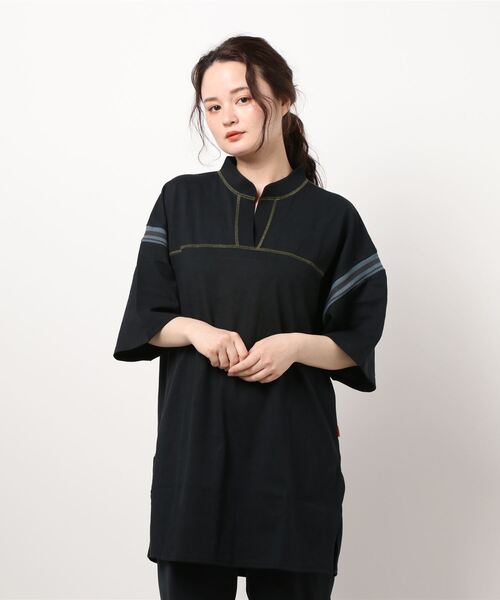 KRIFF MAYER Lady's Collection（クリフメイヤーレディースコレクション）の「接触冷感タフリブチュニック（チュニック・レディース・ライトピンク/オフホワイト/ブラック/ベージュ・LARGE/MEDIUM）」の2枚目の写真