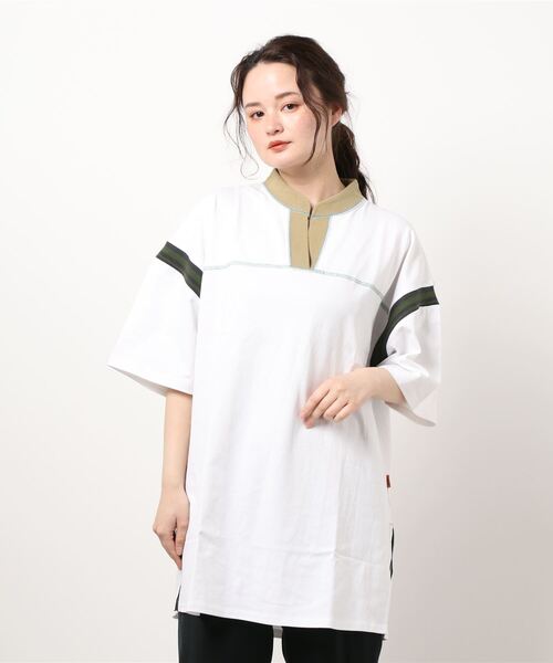 KRIFF MAYER Lady's Collection（クリフメイヤーレディースコレクション）の「接触冷感タフリブチュニック（チュニック・レディース・ライトピンク/オフホワイト/ブラック/ベージュ・LARGE/MEDIUM）」の7枚目の写真