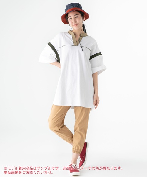 KRIFF MAYER Lady's Collection（クリフメイヤーレディースコレクション）の「接触冷感タフリブチュニック（チュニック・レディース・ライトピンク/オフホワイト/ブラック/ベージュ・LARGE/MEDIUM）」の14枚目の写真