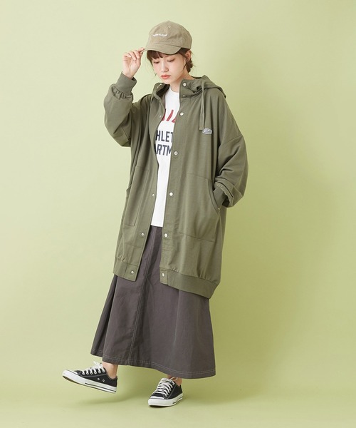 CUBE SUGAR（キューブシュガー）の「OE天竺 ハードウォッシュ カレッジプリントＴシャツ（Tシャツ/カットソー・レディース・グリーン/チャコールグレー/ベージュ/マルチ/ホワイト・M）」の19枚目の写真