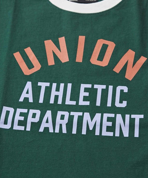 CUBE SUGAR（キューブシュガー）の「OE天竺 ハードウォッシュ カレッジプリントＴシャツ（Tシャツ/カットソー・レディース・グリーン/チャコールグレー/ベージュ/マルチ/ホワイト・M）」の12枚目の写真