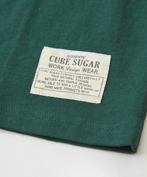 CUBE SUGAR（キューブシュガー）の「OE天竺 ハードウォッシュ カレッジプリントＴシャツ（Tシャツ/カットソー・レディース・グリーン/チャコールグレー/ベージュ/マルチ/ホワイト・M）」の17枚目の写真