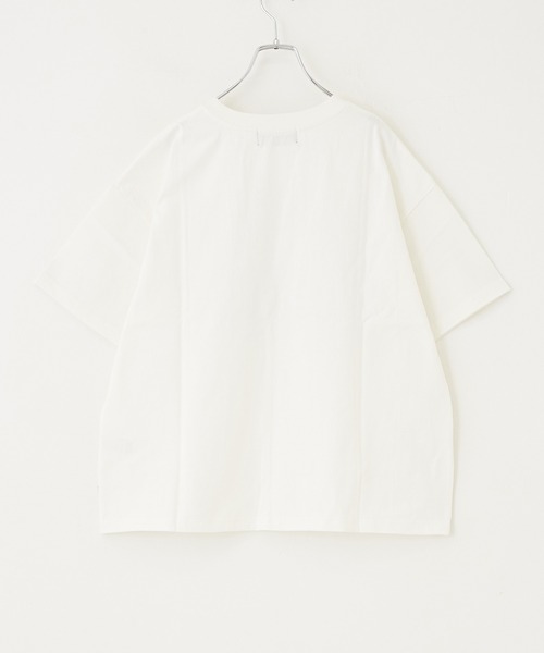 CUBE SUGAR（キューブシュガー）の「OE天竺 ハードウォッシュ カレッジプリントＴシャツ（Tシャツ/カットソー・レディース・グリーン/チャコールグレー/ベージュ/マルチ/ホワイト・M）」の13枚目の写真