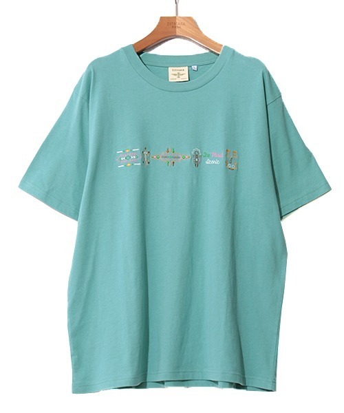 チチカカ（チチカカ）の「ライン刺繍Ｔシャツ（Tシャツ/カットソー・メンズ・ブラック/ブルー・MEDIUM/LARGE）」の6枚目の写真