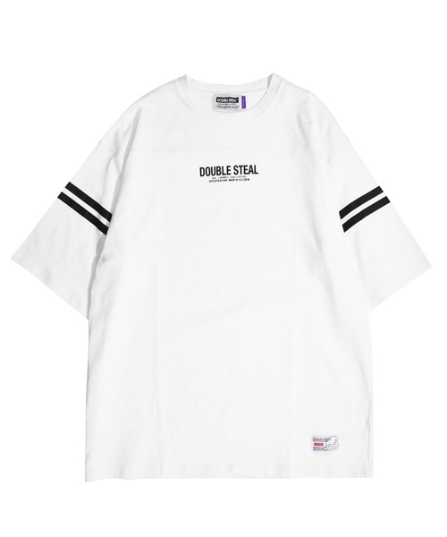 DOUBLE STEAL(ダブルスティール)の「2line FOOTBALL TEE(Tシャツ/カットソー・メンズ・ホワイト系その他/ブラック系その他/ホワイト系その他2/ブラック系その他2・MEDIUM/X-LARGE/LARGE)」の1枚目の写真