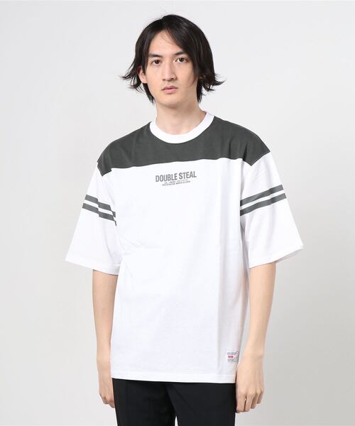 DOUBLE STEAL(ダブルスティール)の「2line FOOTBALL TEE(Tシャツ/カットソー・メンズ・ホワイト系その他/ブラック系その他/ホワイト系その他2/ブラック系その他2・MEDIUM/X-LARGE/LARGE)」の15枚目の写真