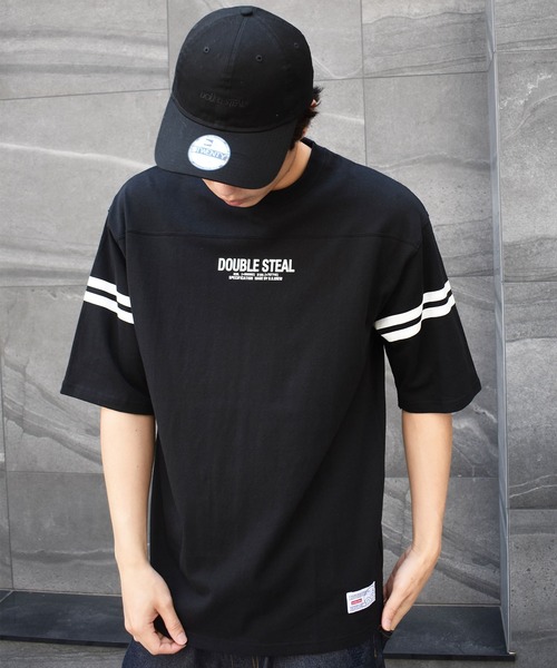 DOUBLE STEAL(ダブルスティール)の「2line FOOTBALL TEE(Tシャツ/カットソー・メンズ・ホワイト系その他/ブラック系その他/ホワイト系その他2/ブラック系その他2・MEDIUM/X-LARGE/LARGE)」の9枚目の写真