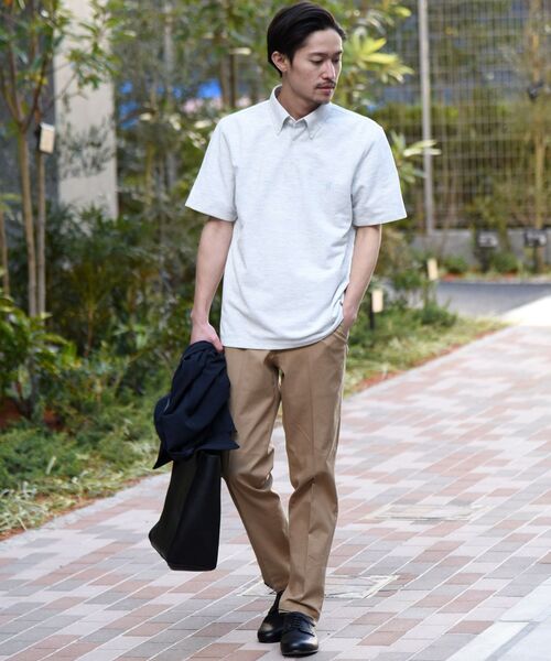 SHIPS（シップス）の「【WEB限定】SHIPS: 吸水速乾・UVケア Drymix（R) ワンポイント ロゴ ボタンダウン ポロシャツ（ポロシャツ・メンズ・オレンジ/ブルー/グレー/ライトグレー/ネイビー/ブラック/グリーン/ロイヤルブルー・LARGE/MEDIUM/SMALL/X-LARGE/XX-LARGE）」の10枚目の写真