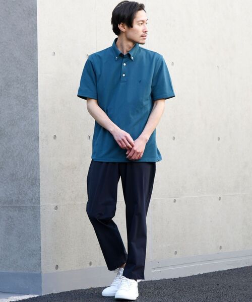 SHIPS（シップス）の「【WEB限定】SHIPS: 吸水速乾・UVケア Drymix（R) ワンポイント ロゴ ボタンダウン ポロシャツ（ポロシャツ・メンズ・オレンジ/ブルー/グレー/ライトグレー/ネイビー/ブラック/グリーン/ロイヤルブルー・LARGE/MEDIUM/SMALL/X-LARGE/XX-LARGE）」の17枚目の写真