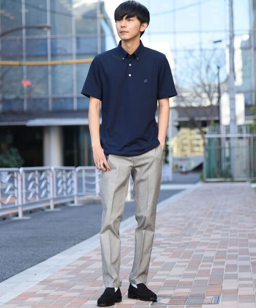 SHIPS（シップス）の「【WEB限定】SHIPS: 吸水速乾・UVケア Drymix（R) ワンポイント ロゴ ボタンダウン ポロシャツ（ポロシャツ・メンズ・オレンジ/ブルー/グレー/ライトグレー/ネイビー/ブラック/グリーン/ロイヤルブルー・LARGE/MEDIUM/SMALL/X-LARGE/XX-LARGE）」の21枚目の写真