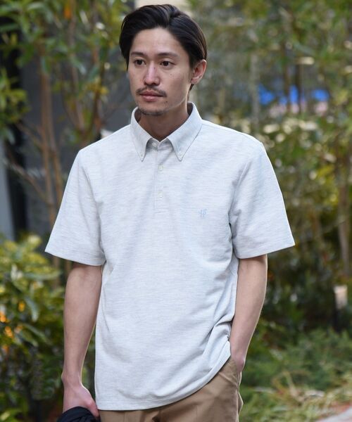 SHIPS（シップス）の「【WEB限定】SHIPS: 吸水速乾・UVケア Drymix（R) ワンポイント ロゴ ボタンダウン ポロシャツ（ポロシャツ・メンズ・オレンジ/ブルー/グレー/ライトグレー/ネイビー/ブラック/グリーン/ロイヤルブルー・LARGE/MEDIUM/SMALL/X-LARGE/XX-LARGE）」の22枚目の写真