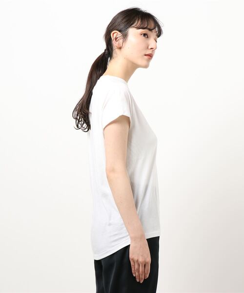 Maison de Beige（メゾンドベージュ）の「《Masion de Beige》ロゴTシャツ《マシュふわ(R)》（Tシャツ/カットソー・レディース・オフホワイト/チャコールグレー/ベージュ/モスグリーン・9号）」の5枚目の写真