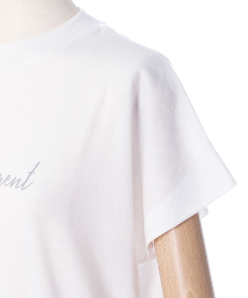 Maison de Beige（メゾンドベージュ）の「《Masion de Beige》ロゴTシャツ《マシュふわ(R)》（Tシャツ/カットソー・レディース・オフホワイト/チャコールグレー/ベージュ/モスグリーン・9号）」の11枚目の写真