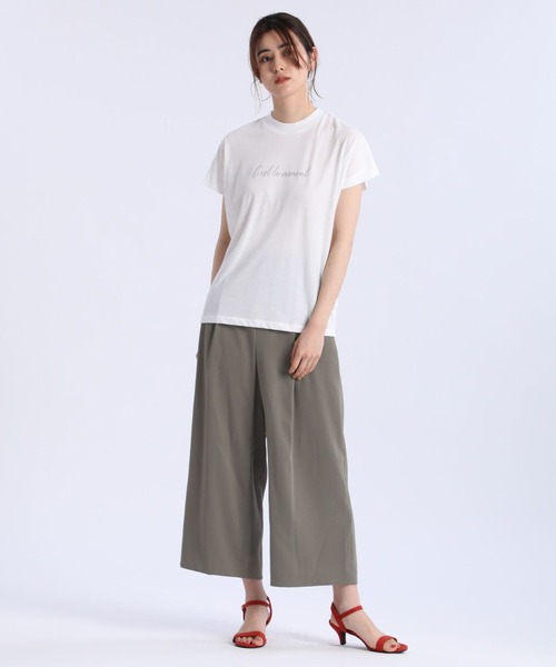 Maison de Beige（メゾンドベージュ）の「《Masion de Beige》ロゴTシャツ《マシュふわ(R)》（Tシャツ/カットソー・レディース・オフホワイト/チャコールグレー/ベージュ/モスグリーン・9号）」の15枚目の写真