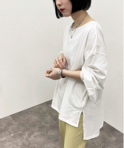 apres jour mignon(アプレジュールミニョン)の「シルケット袖ボリュームロンT【ZOZOTOWN限定アイテム】(Tシャツ/カットソー・レディース・ブラック/オフホワイト/グレイッシュベージュ・X-LARGE/フリー)」の18枚目の写真