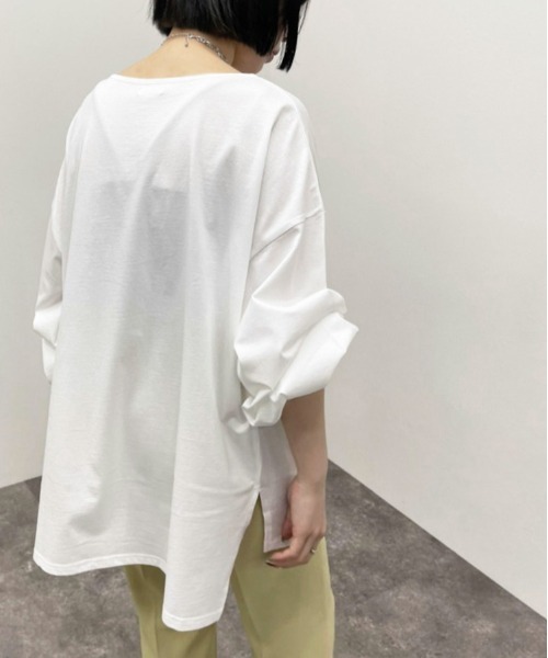 apres jour mignon(アプレジュールミニョン)の「シルケット袖ボリュームロンT【ZOZOTOWN限定アイテム】(Tシャツ/カットソー・レディース・ブラック/オフホワイト/グレイッシュベージュ・X-LARGE/フリー)」の22枚目の写真