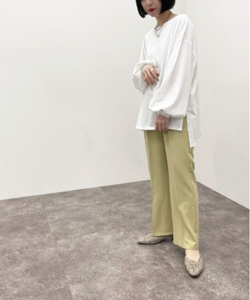 apres jour mignon(アプレジュールミニョン)の「シルケット袖ボリュームロンT【ZOZOTOWN限定アイテム】(Tシャツ/カットソー・レディース・ブラック/オフホワイト/グレイッシュベージュ・X-LARGE/フリー)」の14枚目の写真